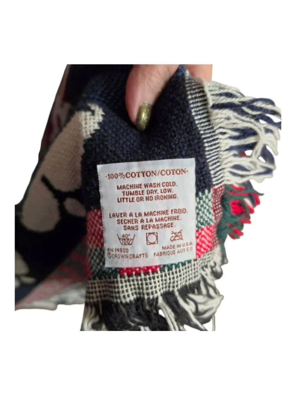 Holiday Christmas Throw Blanket Candy Cane Stocking Wreath Tree Bell Candle